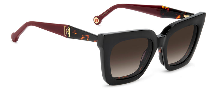 CAROLINA HERRERA HER 0376/C havana, ángulo alternativo con clip solar montado 
