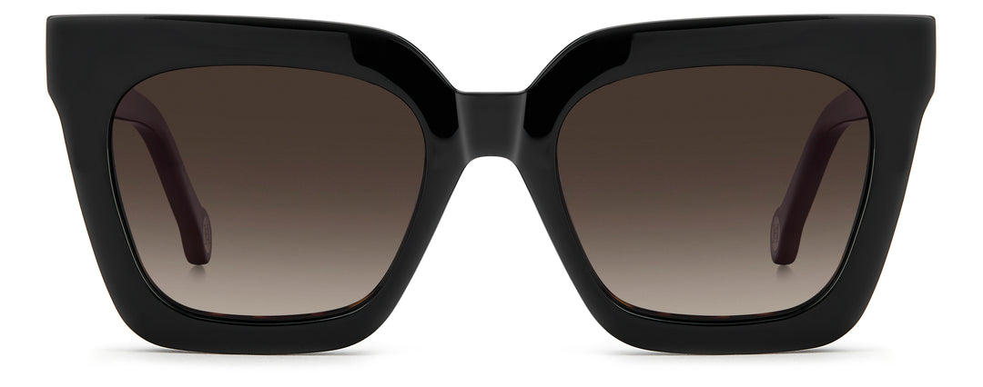 CAROLINA HERRERA HER 0376/C havana, vista frontal con clip solar montado 