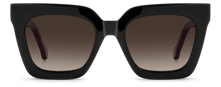 CAROLINA HERRERA HER 0376/C havana, vista frontal con clip solar montado 