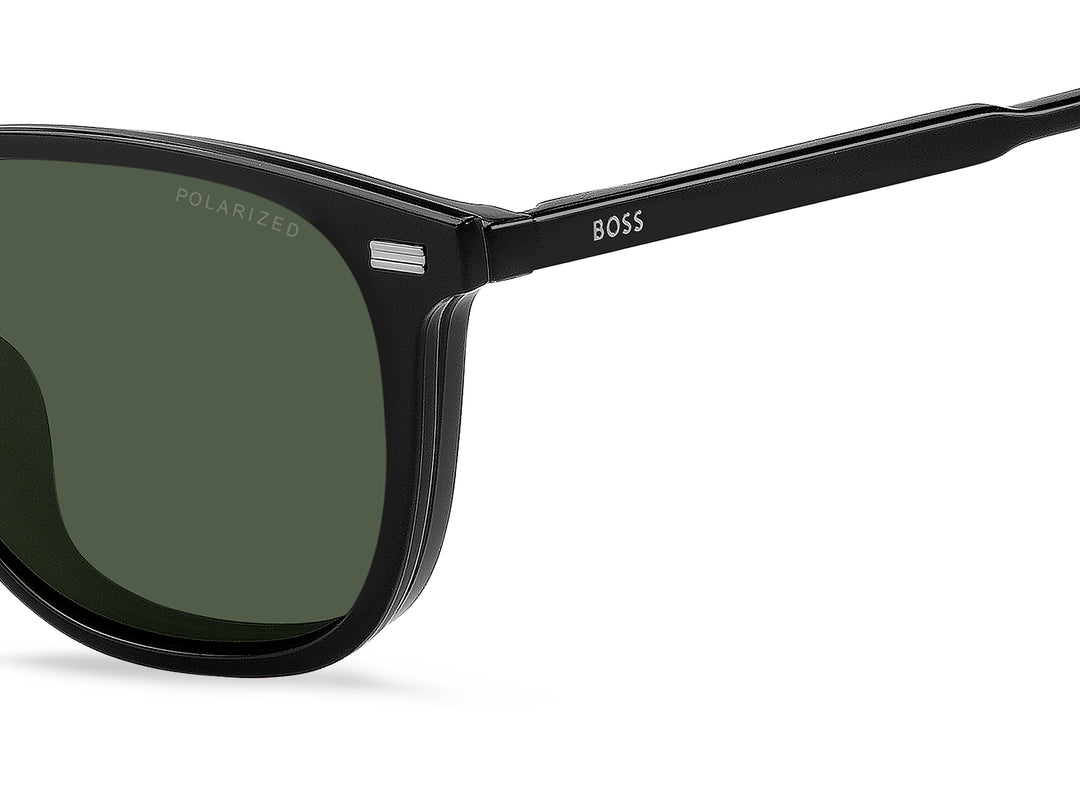 BOSS 1882/G/C negro, detalle del logotipo y la bisagra 