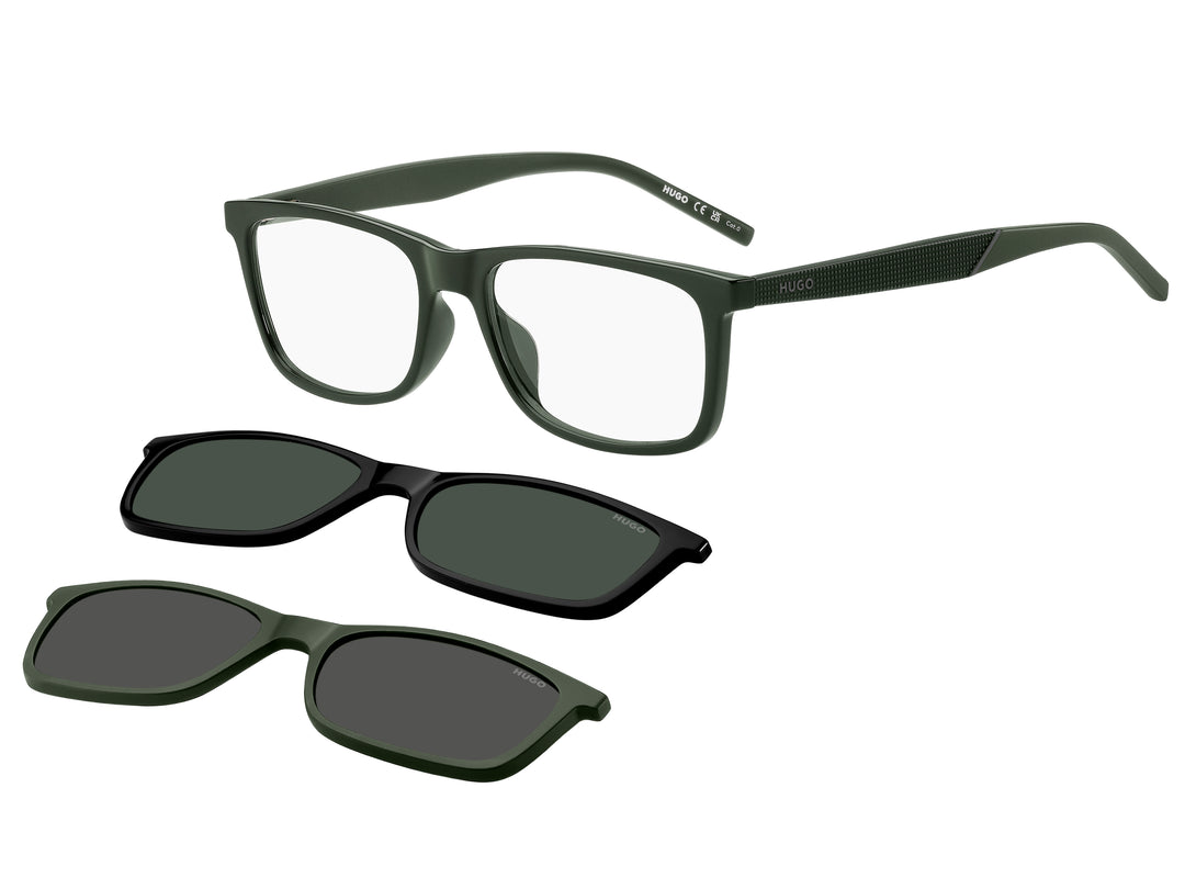 HUGO HG1329/G/CS2 verde y negro, vista principal de tres cuartos con dos clips separados #color_bhp