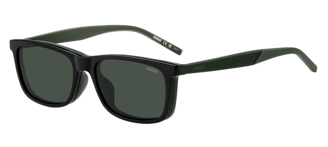 HUGO HG1329/G/CS2 verde y negro, vista de tres cuartos con el primer clip solar 