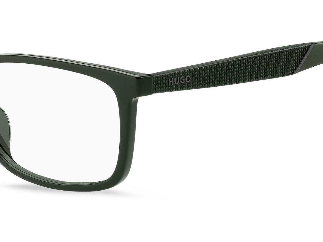 HUGO HG1329/G/CS2 verde y negro, detalle del logotipo y la bisagra 