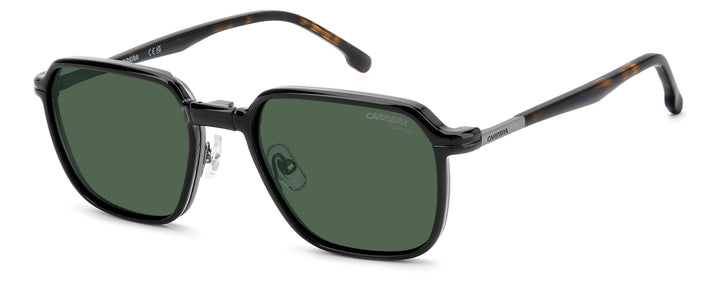 CARRERA CA 388/C rutenio oscuro mate, vista de tres cuartos con clip solar montado 