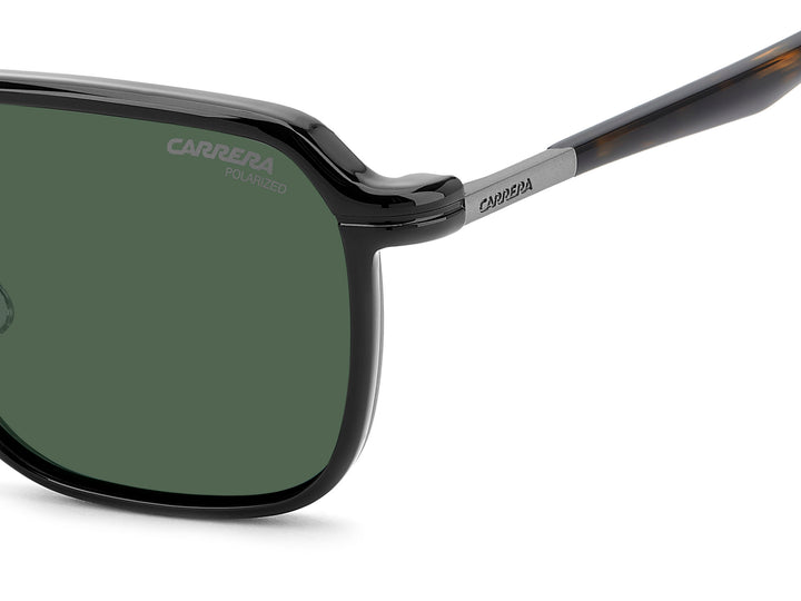CARRERA CA 388/C rutenio oscuro mate, detalle del logotipo y la bisagra 