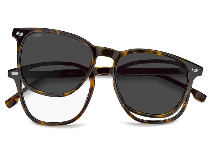 BOSS 1882/G/C havana, vista frontal con clip levantado 