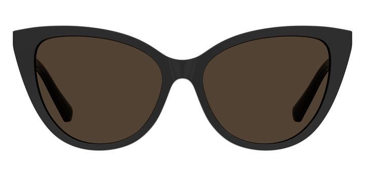 LOVE MOSCHINO MOL066/CS negro, vista frontal con clip solar montado 