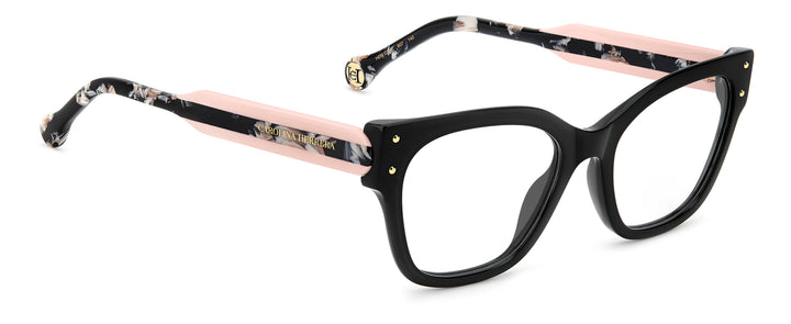 CAROLINA HERRERA HER 0324 negro y rosa, ángulo alternativo de tres cuartos 