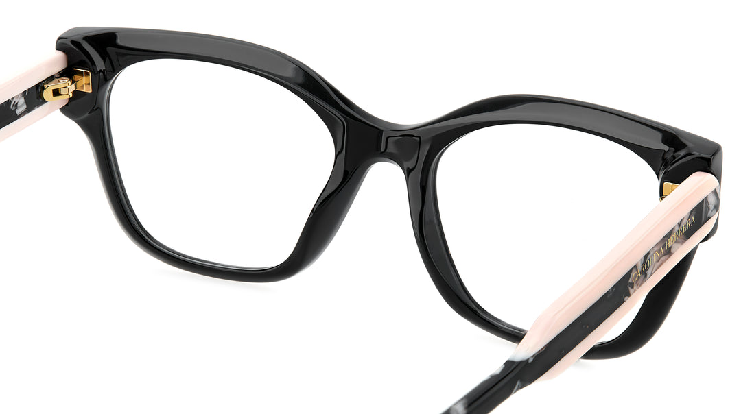 CAROLINA HERRERA HER 0324 negro y rosa, vista posterior del armazón 