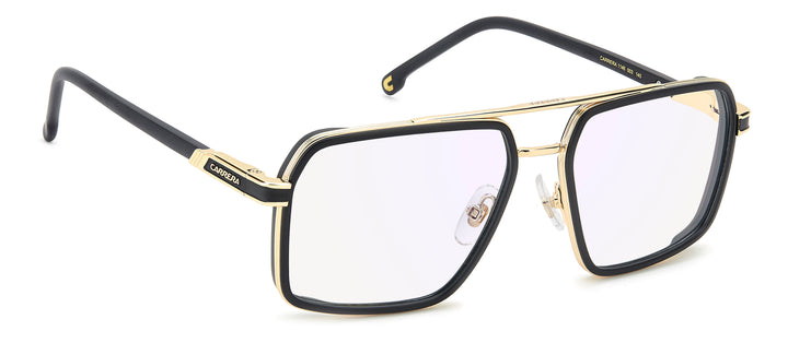 CARRERA 1146 negro mate y dorado, ángulo alternativo de tres cuartos 