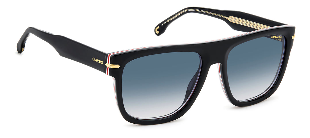 CARRERA CA340/S negro y dorado, ángulo alternativo de tres cuartos 