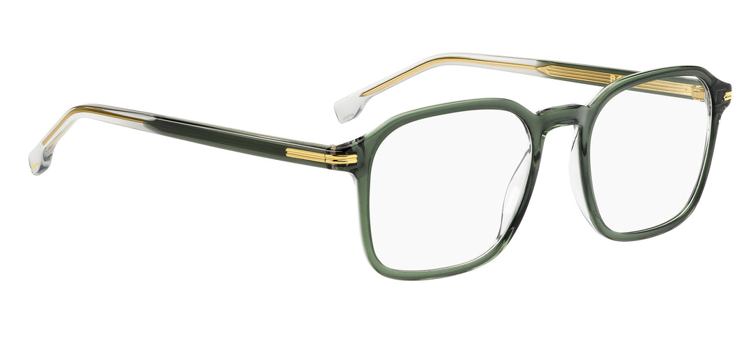BOSS 1629 verde y dorado, ángulo alternativo de tres cuartos 