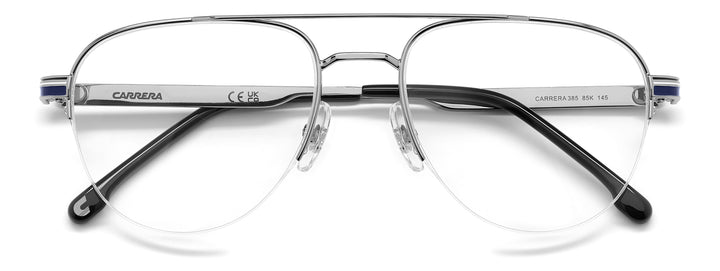CARRERA 385 rutenio y negro, vista frontal con varillas plegadas 