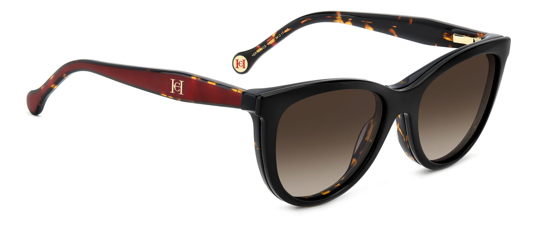 CAROLINA HERRERA HER 0259/CS havana, ángulo alternativo con clip solar montado 