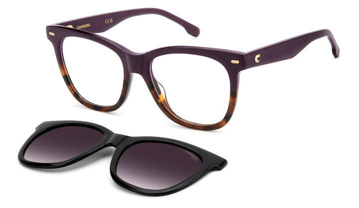 CARRERA CA 3098/C violeta y havana, vista principal de tres cuartos con clip separado 