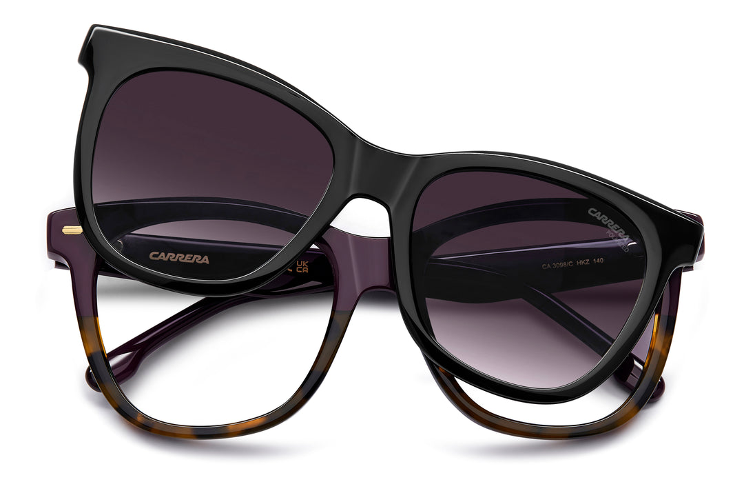 CARRERA CA 3098/C violeta y havana, vista frontal con clip levantado 