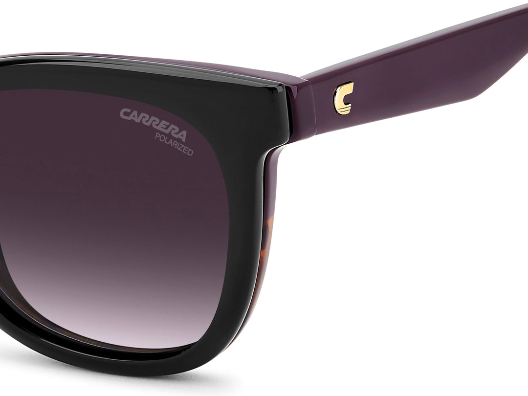 CARRERA CA 3098/C violeta y havana, detalle del logotipo y la bisagra 