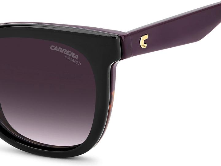 CARRERA CA 3098/C violeta y havana, detalle del logotipo y la bisagra 