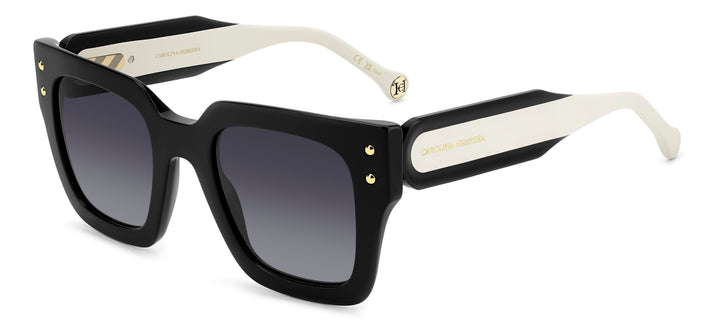 CAROLINA HERRERA HE0255/S negro y blanco, vista principal de tres cuartos 