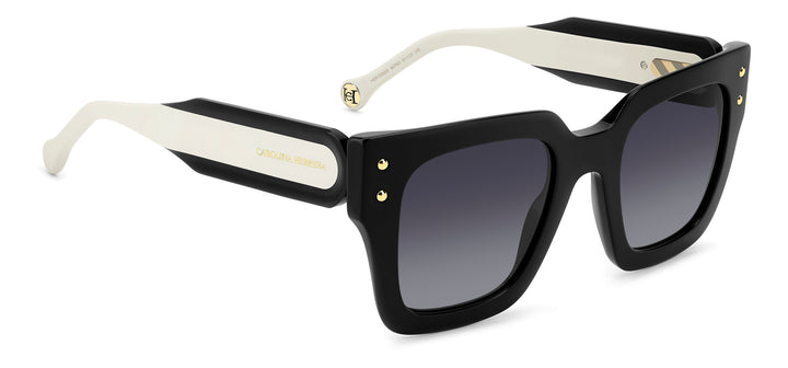 CAROLINA HERRERA HE0255/S negro y blanco, ángulo alternativo de tres cuartos 