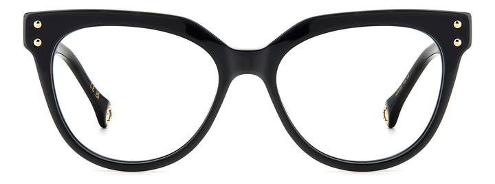 CAROLINA HERRERA HER 0224 negro y havana, vista frontal con varillas abiertas 