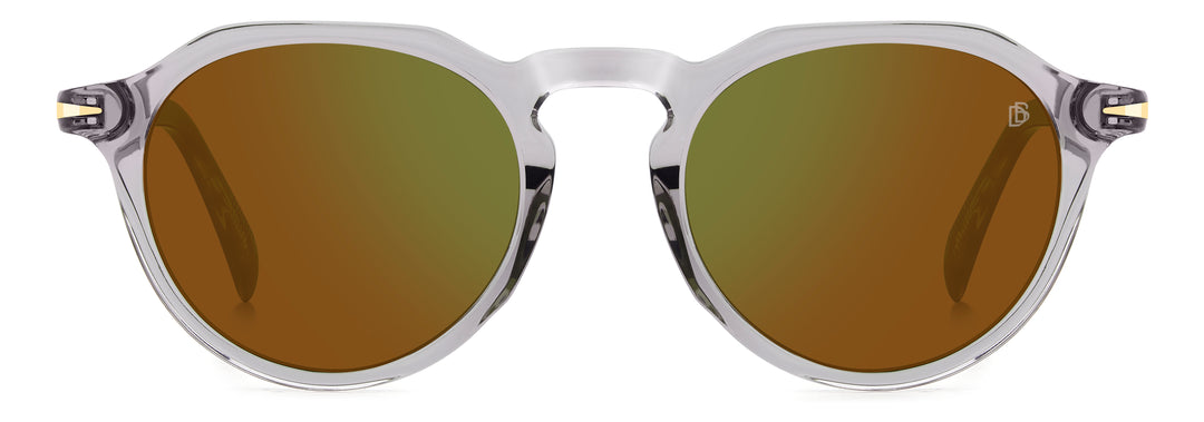 DAVID BECKHAM DB 1171/S gris y havana marrón, vista frontal con varillas abiertas 