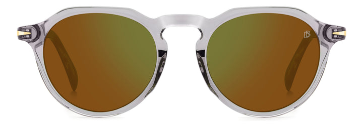 DAVID BECKHAM DB 1171/S gris y havana marrón, vista frontal con varillas abiertas 