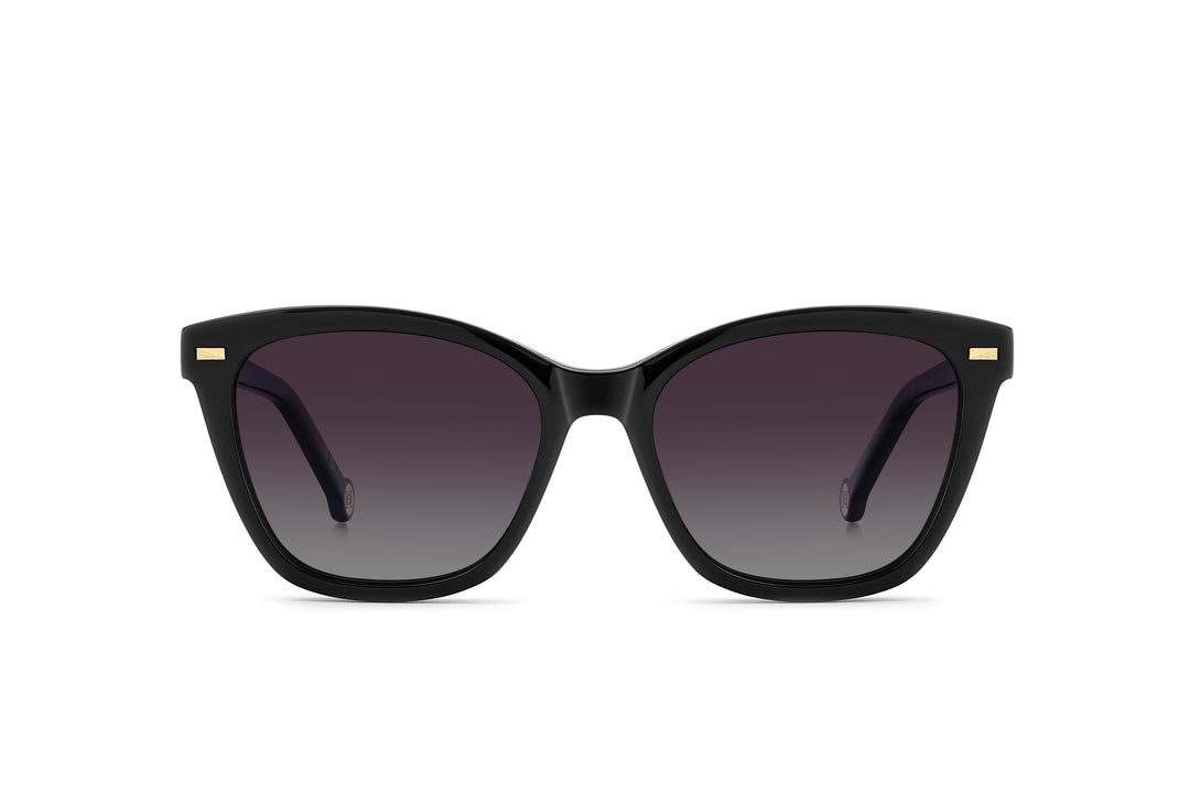 CAROLINA HERRERA HER 0334/C negro, vista frontal con clip colocado 