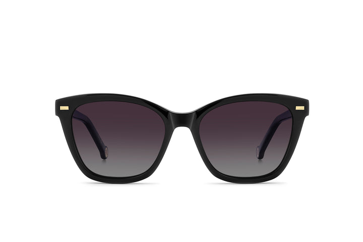 CAROLINA HERRERA HER 0334/C negro, vista frontal con clip colocado 