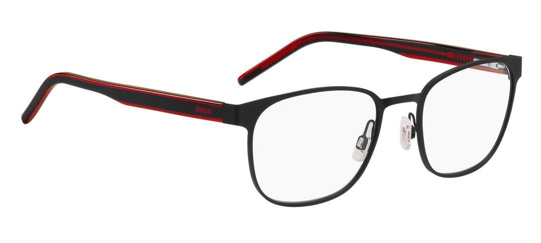 HUGO HG 1246 negro y rojo, ángulo alternativo de tres cuartos 