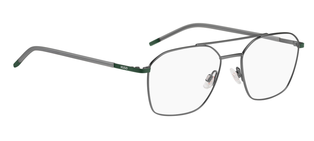 HUGO HG1274 rutenio oscuro mate y verde, ángulo alternativo de tres cuartos 