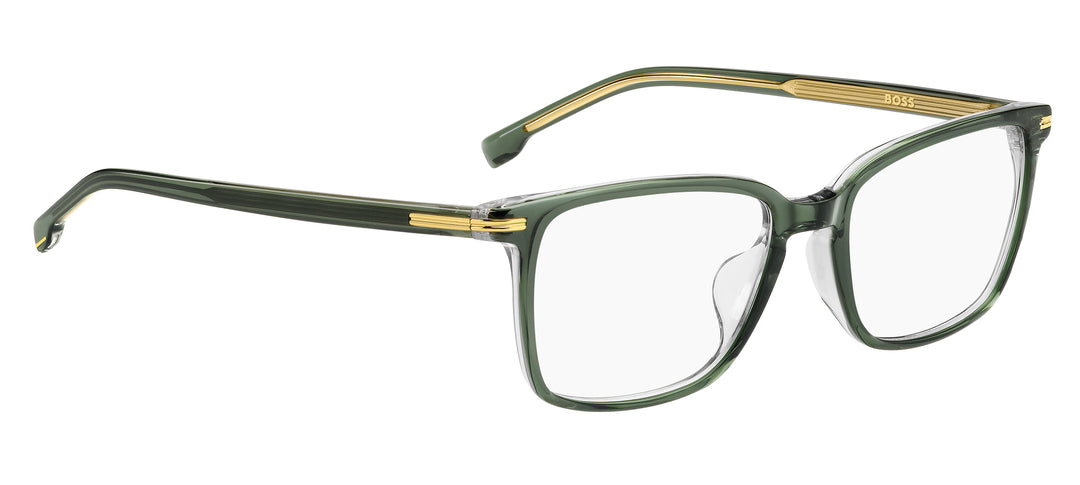 BOSS 1670/F verde y dorado, ángulo alternativo de tres cuartos 
