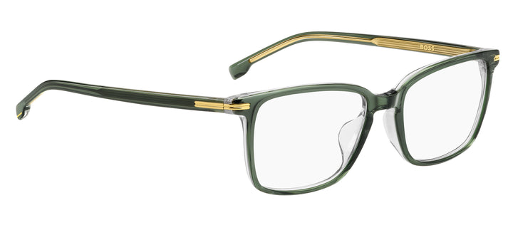 BOSS 1670/F verde y dorado, ángulo alternativo de tres cuartos 