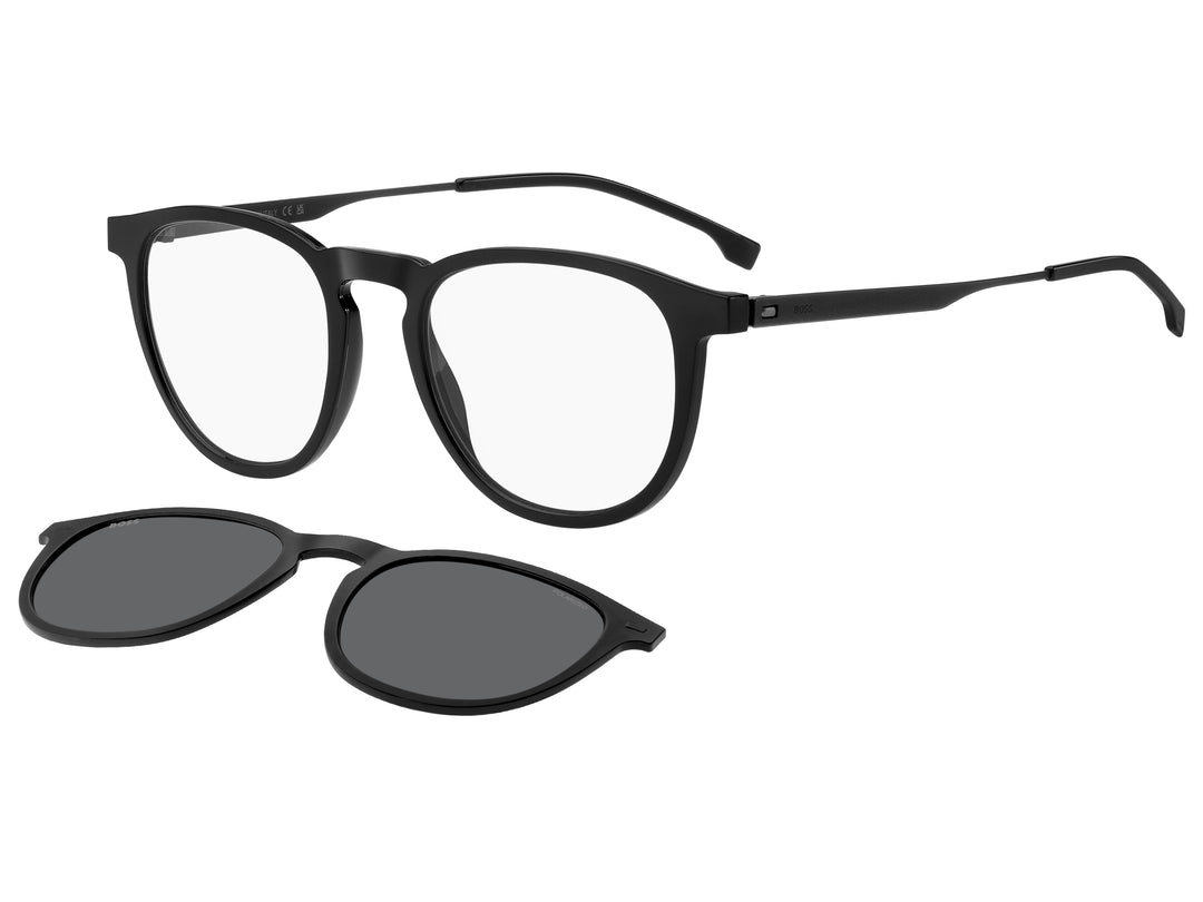 BOSS 1640/CS negro mate, vista principal de tres cuartos con clip solar separado 