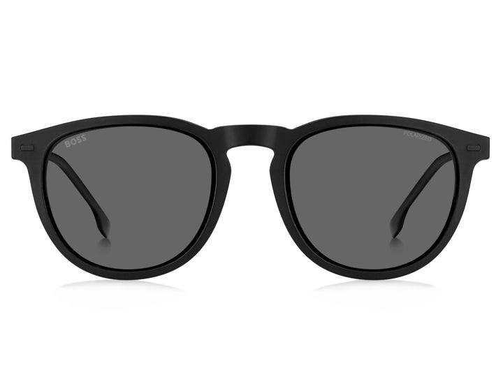 BOSS 1640/CS negro mate, vista frontal con clip solar montado 
