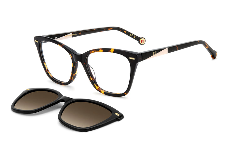 CAROLINA HERRERA HER 0334/C havana, vista principal de tres cuartos con clip separado 