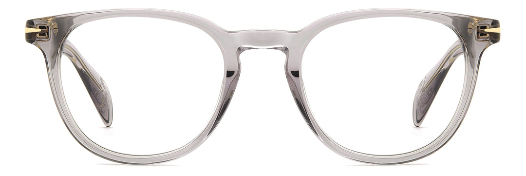 DAVID BECKHAM DB 1206 gris transparente, vista frontal con varillas abiertas 