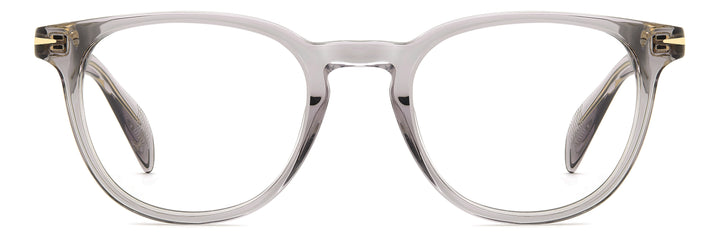 DAVID BECKHAM DB 1206 gris transparente, vista frontal con varillas abiertas 