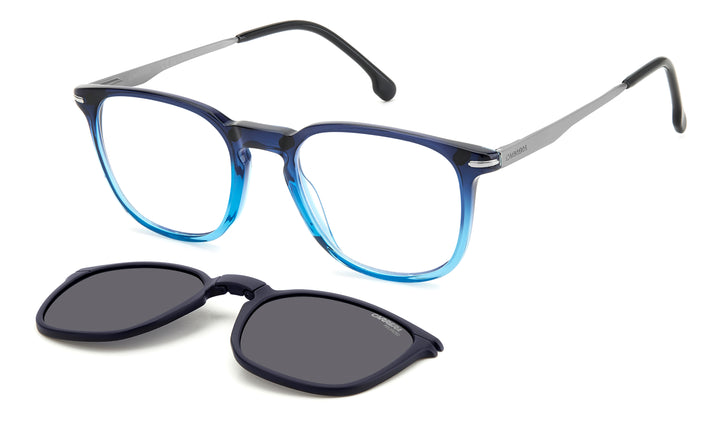 CARRERA CA 332/CS azul, vista principal de tres cuartos con clip solar separado 