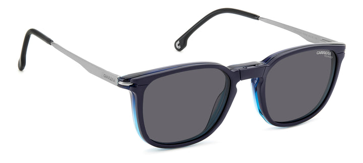 CARRERA CA 332/CS azul, ángulo alternativo con clip solar montado 