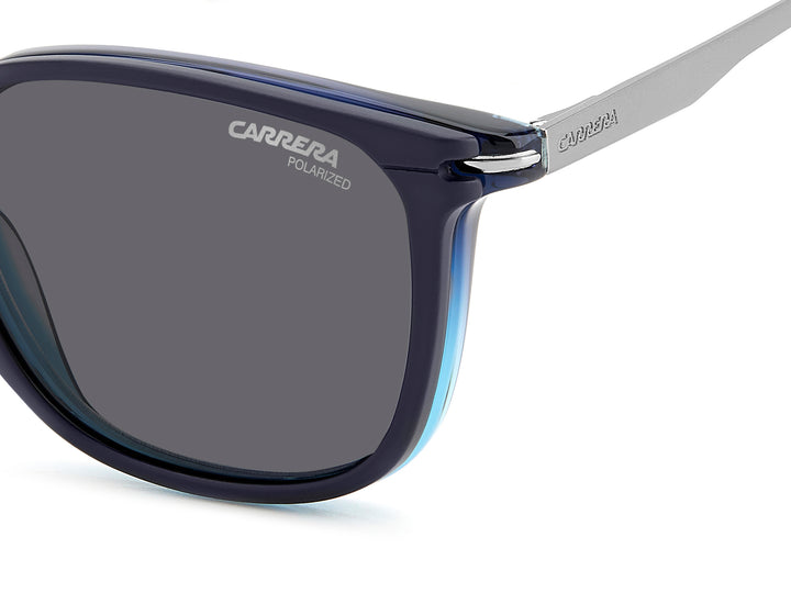 CARRERA CA 332/CS azul, detalle del logotipo y la bisagra 