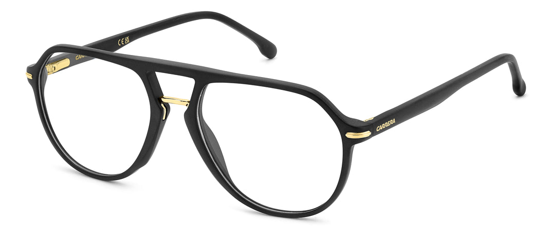 CARRERA CA345 negro mate y dorado, vista principal de tres cuartos 