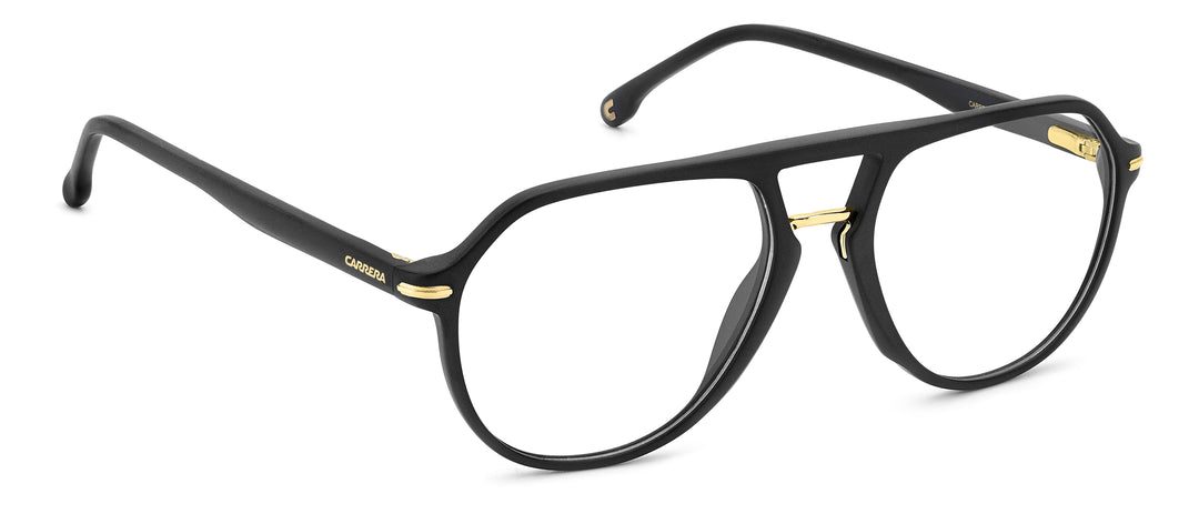 CARRERA CA345 negro mate y dorado, ángulo alternativo de tres cuartos 