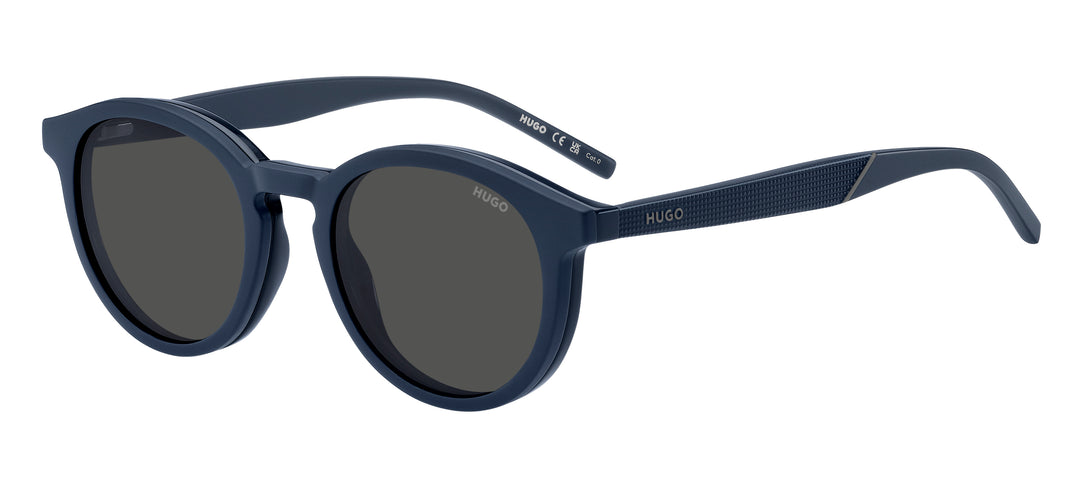 HUGO HG 1330/CS2 azul y negro, vista de tres cuartos con el segundo clip solar 