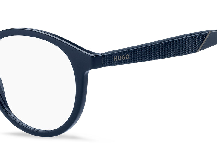 HUGO HG 1330/CS2 azul y negro, detalle del logotipo y la bisagra 