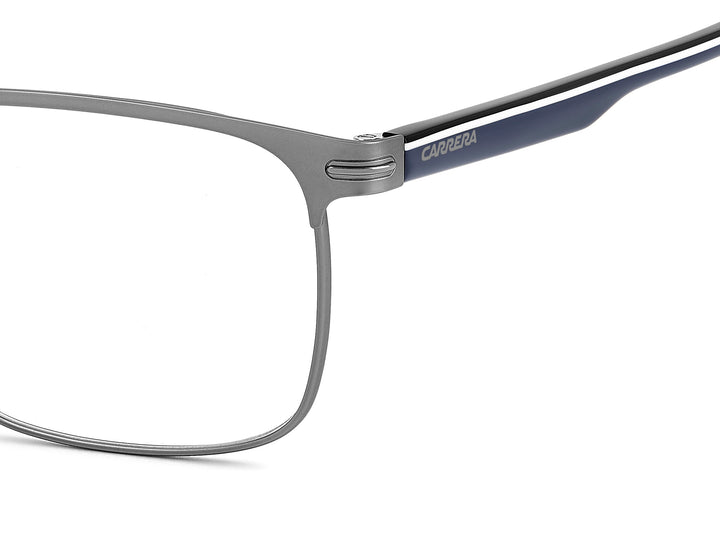 CARRERA CA 384/G rutenio oscuro mate, detalle del logotipo y la bisagra 