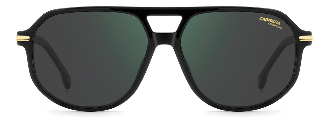CARRERA 375/S negro, vista frontal con varillas abiertas 