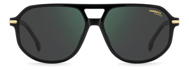 CARRERA 375/S negro, vista frontal con varillas abiertas 