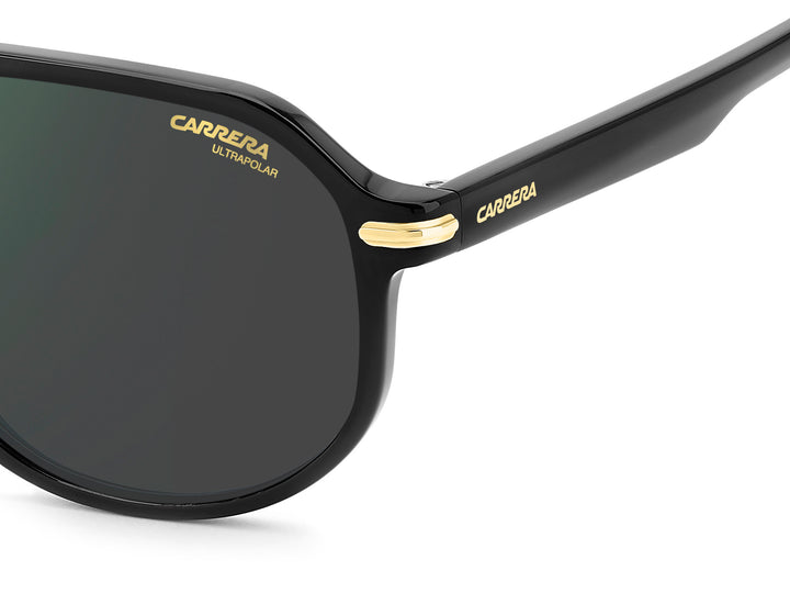 CARRERA 375/S negro, detalle del logotipo y la bisagra 