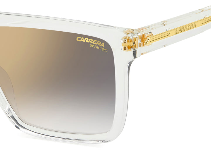 CARRERA CA VICTORY C 03/S transparente y dorado, detalle del logotipo y la bisagra 